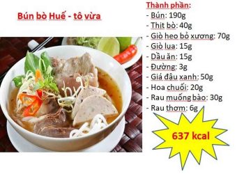 Tính dinh dưỡng của Bún bò Huế rất cao